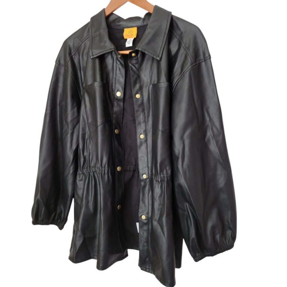 Women's‎ Ruby Rd. Plus 1X Faux Leather Jacket Black